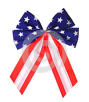 American Flag. Patriotic Bow isolated