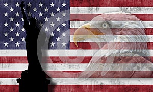 American flag and patriotic symbols