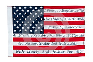 American Flag With The Pledge Of Allegiance photo