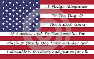 American Flag With The Pledge Of Allegiance photo