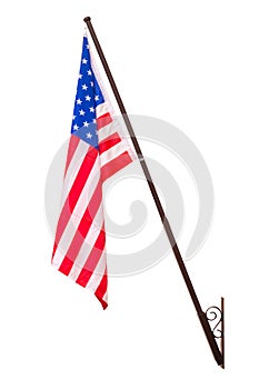 American flag with pole for decoration