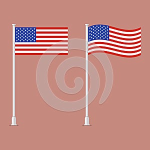 Americano bandiera sul palo 