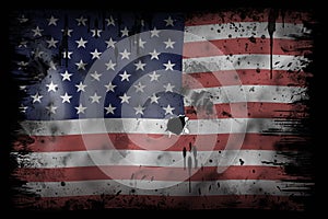 Americký vlajka ošúchaný starý špinavý 