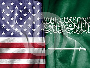The American flag and the Saudi Arabian flag consist of cloth patterns.