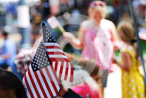 American flag show on 4th of july parade