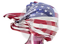 The American Flag Stars and Stripes in a Swirling Silk Display