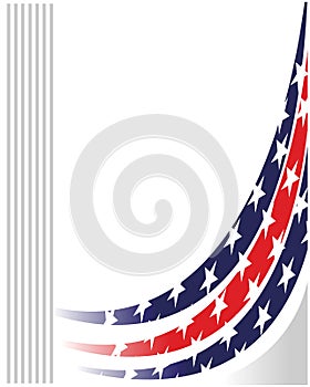 American flag stars symbols wave pattern background frame