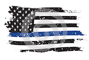 An American flag symbolic of support for law enforcement photo