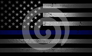An American flag symbolic of support for law enforcement photo