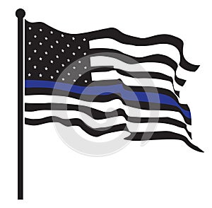 An American flag symbolic of support for law enforcement,usa flag vector