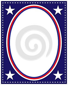 American flag symbolism patriotic decorative oval frame design template.