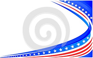 American flag symbols corner wave frame