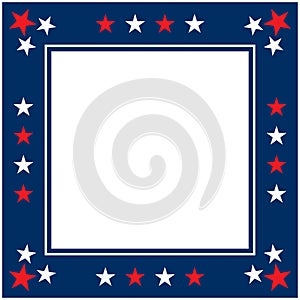 American flag symbols patriotic blue frame with the stars.