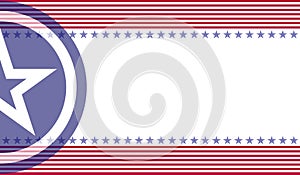 American flag symbols patriotic border banner design template.
