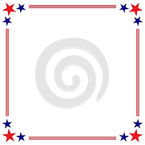 American flag symbols patriotic border frame.