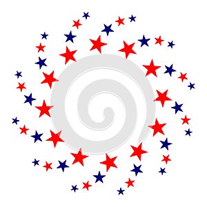 American flag symbols stars round border frame logo.