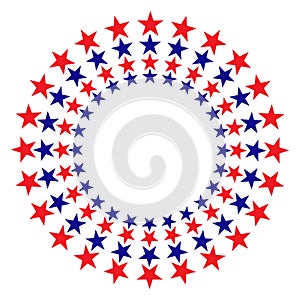 American flag symbols stars round frame sign or logo