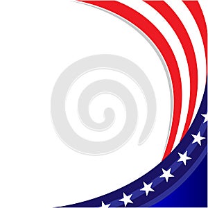 American flag symbols wave corner frame