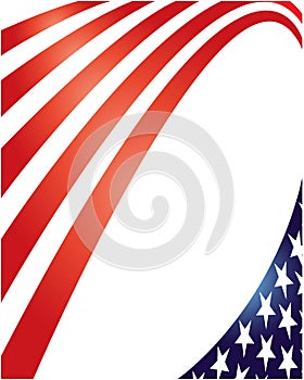 American flag symbols wave pattern background.