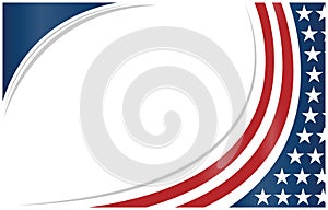 American flag symbols wave pattern background frame with blank space.