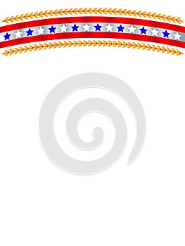 American flag symbols wave pattern border vector design
