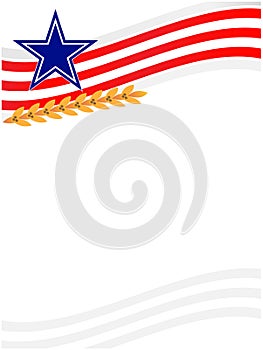American flag symbols wave pattern corner border vector design