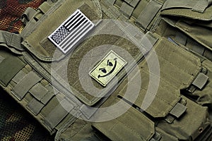 American flag on tactical vest photo