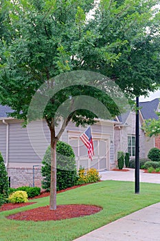 American Flag on Townhome