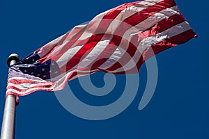 American Flag Unfurls In Interesting Pattern On Flagpole