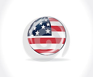 American flag USA button logo