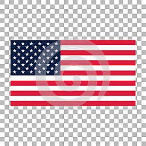 American flag or USA flag vector icon on transparent background