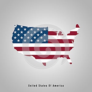 American Flag Usa Logo Map