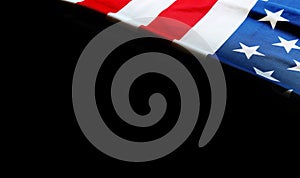 American Flag USA symbol on the black background
