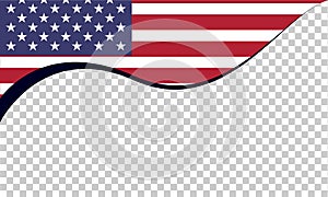 American flag vector background. Web banner template illustration. Stars element design.