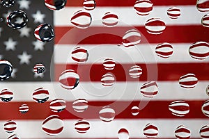American Flag Water Droplets