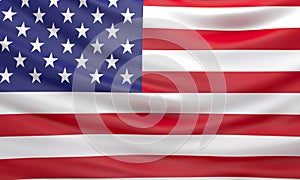 American Flag Wave Close Up. 3D Rendering.