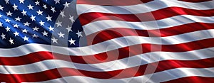 American Flag Wave Close Up for Memorial Day or 4th of July. Banner