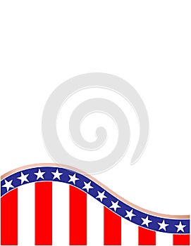 American flag wave pattern frame.