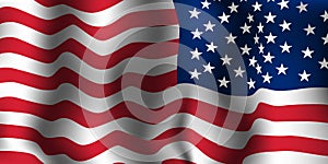 American flag wave. Vector illustration
