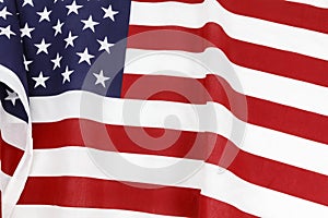 American flag waving display