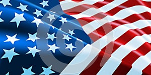 American flag waving. Vector background for patriotic and national design banner. Vector illustration