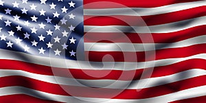 American flag waving. Vector background for patriotic and national design. Vector illustration