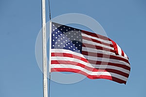 American flag waving in the wind