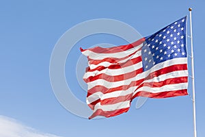 American flag waving in the wind