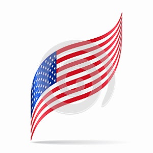 American flag wavy abstract background. Vector illustration