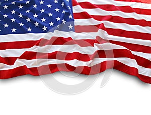 American flag on white