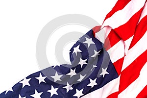 American flag on white background .
