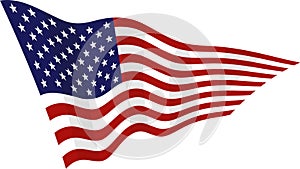Americano bandiera sul vento 