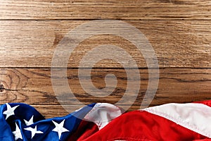 Americano bandiera sul legna 