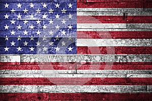 American Flag Wood Background